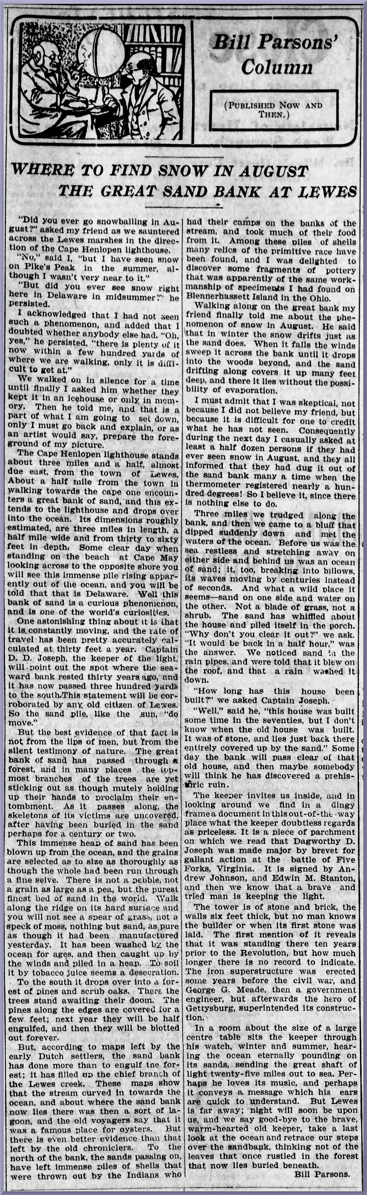 Bill Parsons Column, The Evening Journal (Wilmington, DE), 06 Jun 1903
